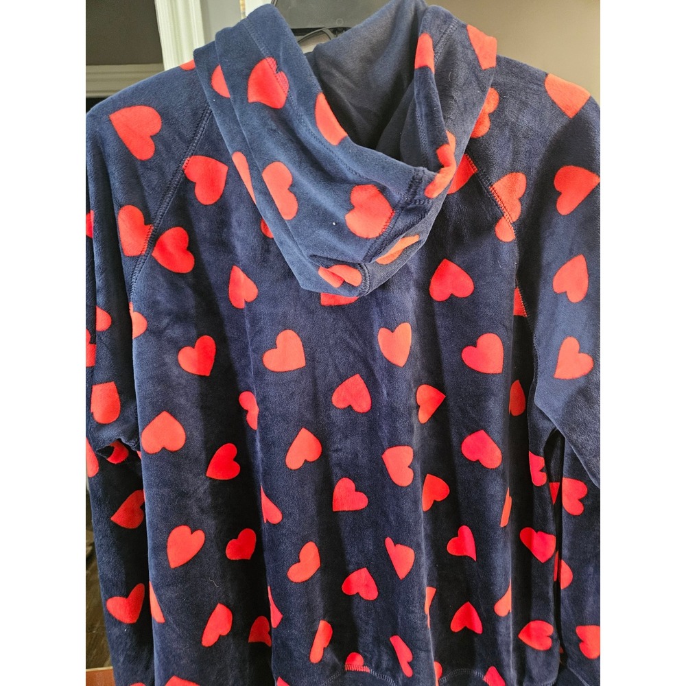 NWT Torrid Navy Blue Red Heart Velour Zip Hoodie Lounge Pants Set Women's 2X - Picture 4 of 8